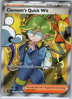 Clemont's Quick Wit 229/191 SV08: Surging Sparks - Pokemon Card - NM - Image 1