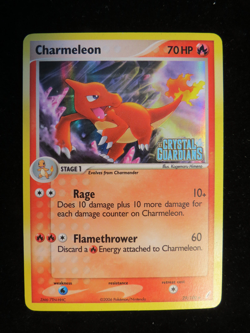 Charmeleon Reverse Holo 29/100 LP EX Crystal Guardians Pokemon Stamped - Image 1