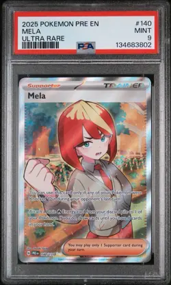 2025 Pokemon Prismatic Evolutions Mela #140 Ultra Rare PSA 9 - Image 1