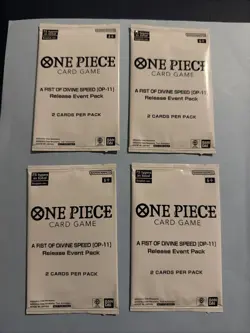 X4 One Piece Card Game OP-11 A Fist of Divine Speed Sealed Release Event Packs - Image 1