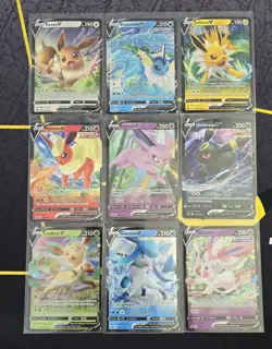Eevee Evolutions V SWSH Promo Complete 9 Card Set Eeveelutions Pokemon TCG NM - Image 1