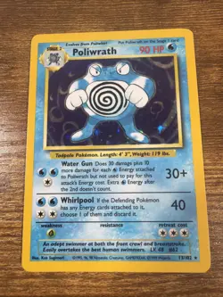 1999 Pokemon Base Set Poliwrath Holo Card 13/102 WOTC Vintage Rare - Image 1