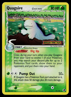Pokemon Card - Quagsire Dragon Frontiers 21/101 Rare Reverse Holo Stamped - Image 1