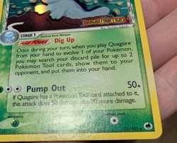 Pokemon Card - Quagsire Dragon Frontiers 21/101 Rare Reverse Holo Stamped - Image 3