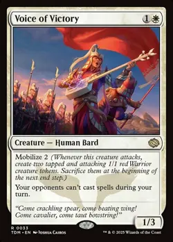 LP MTG Voice of Victory Light Play Tarkir: Dragonstorm - Image 1