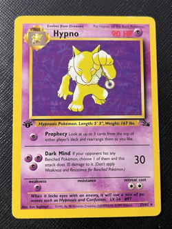 Vintage Hypno 23/62 - 1st Edition Fossil WOTC Non Holo Rare Pokemon Card LP F/S - Image 1