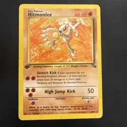 Pokemon Vintage 1st Edition Non-Holo Rare Hitmonlee Fossil 22/62 WotC 1999 - Image 3