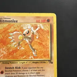Pokemon Vintage 1st Edition Non-Holo Rare Hitmonlee Fossil 22/62 WotC 1999 - Image 4