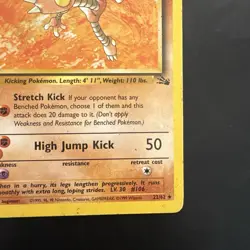 Pokemon Vintage 1st Edition Non-Holo Rare Hitmonlee Fossil 22/62 WotC 1999 - Image 5