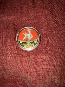 NEW Pokemon Arceus High Quality Rare Collectible Metal Gold Plated Coin Sealed - Image 1