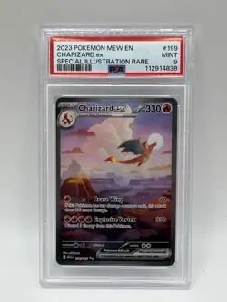 2023 POKEMON MEW EN-151 SPECIAL ILLUSTRATION RARE SIR #199 CHARIZARD EX PSA 9 - Image 1