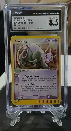 2003 Pokemon EX Dragon Grumpig #6/97 - Holo - CGC 8.5 NM/MINT+ - Image 1