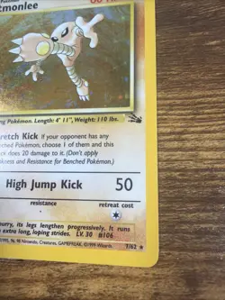 Pokemon TCG Hitmonlee 7/62 Fossil Holo Rare Unlimited - Image 5