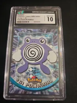 CGC Gem Mint 10 Poliwhirl Pokemon Topps (1999) Italian Series 1-61 UK Slab - Image 1