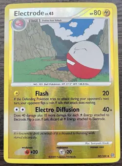 Electrode 37/100 Pokemon TCG Diamond & Pearl Stormfront Reverse Holo MP - Image 1