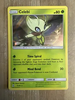 CELEBI HOLO RARE UNIFIED MINDS 4/236 SUN & MOON POKEMON CARD LP - Image 1