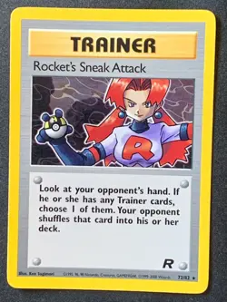 Rockets Sneak Attack 72/82 non holo rare team rocket vintage WOTC pokemon card - Image 1