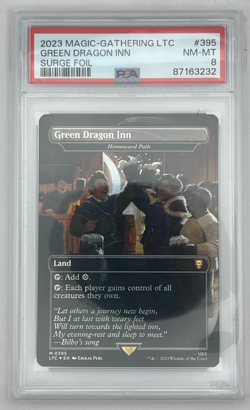 MTG Green Dragon Inn Surge Foil LTC #395 Graded PSA 8 (NM) Lord Of The Rings - Image 5