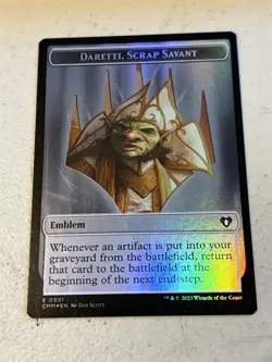 mtg foil token Servo // Daretti Scrap Savant Emblem 0045/0051, Commander Masters - Image 1
