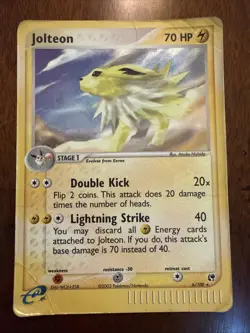 2003 Pokemon Jolteon EX Sandstorm Reverse Holo HP Partial Swirl 🌀 e-Reader - Image 1