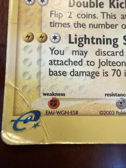 2003 Pokemon Jolteon EX Sandstorm Reverse Holo HP Partial Swirl 🌀 e-Reader - Image 5