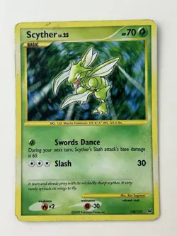 Pokemon TCG Scyther 130/127 Pokemon Platinum Holo Secret Rare 2009 Lvl 25 HP - Image 1
