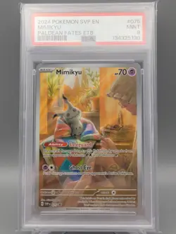 2024 POKEMON SVP PALDEAN FATES ETB PROMO #075 MIMIKYU PSA 9 - Image 1