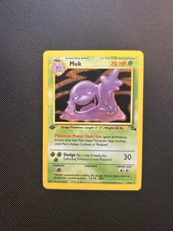 Pokemon TCG Muk Fossil 13/62 Holo 1st Edition Holo Rare - Image 1