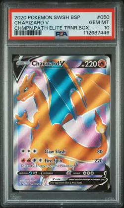 2020 POKEMON SWSH BLACK STAR PROMO #050 CHARIZARD V PSA 10 - Image 1