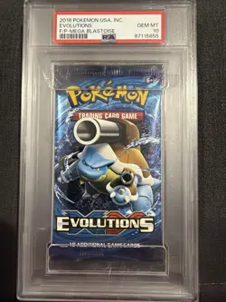 2016 Pokemon USA Inc Evolutions Mega Blastoise PSA 10 Foil Booster Pack GEM MINT - Image 1