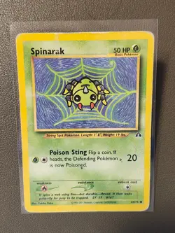 Pokemon TCG Spinarak Neo Discovery 64/75 Regular Unlimited Common HP - Image 1