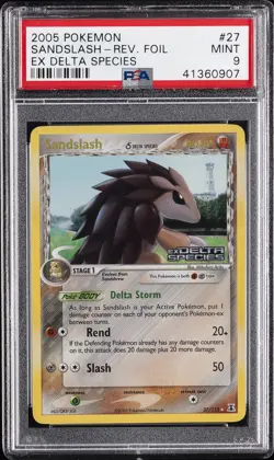 2005 POKEMON EX DELTA SPECIES #27 SANDSLASH-REVERSE FOIL PSA 9 - Image 1