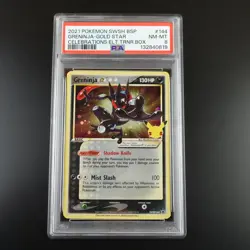 PSA 8 Greninja Gold Star SWSH 144 Pokemon Celebrations Promo Holo Graded Card - Image 1