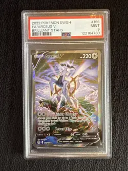 PSA 9 Arceus V Alt Art Brilliant Stars 166/172 Pokemon Card FA SWSH 2022 - Image 1