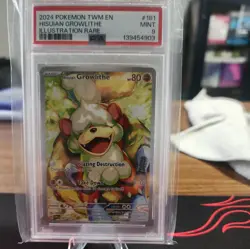 2024 POKEMON TWM EN-TWILIGHT MASQUERADE #181 HISUIAN GROWLITHE PSA 9 - Image 1