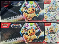 (2)Pokemon Scarlet & Violet Prismatic Evolutions Booster Bundle + Surprise Box - Image 1