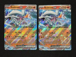Pokemon TCG RESHIRAM EX 030/159 SV Journey Together Double Rare Lot x2 - Image 1