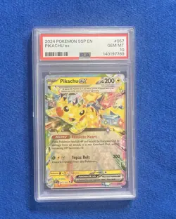 Pokemon Pikachu EX 57/191 SV Surging Sparks PSA 10 GEM MINT - Image 1