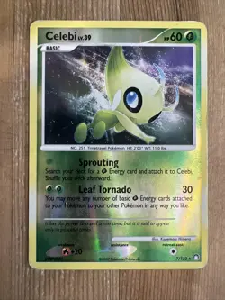 Celebi 7/123 Mysterious Treasures Reverse HOLO Rare Pokemon HP - Image 1