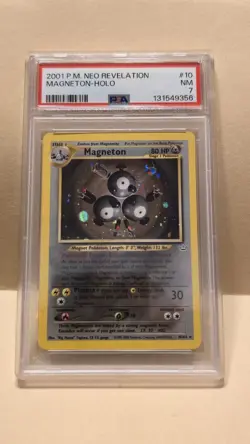 Pokemon TCG Magneton 10/64 Holo Rare Card PSA 7 NM 2001 Neo Revelation - Image 1