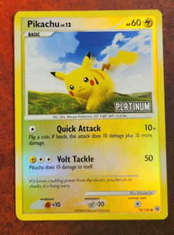 Pikachu 70/100 Platinum Stamped Reverse Holo Pokemon Card - Image 1
