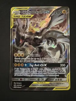 Pokemon Pikachu & Zekrom GX TAG TEAM SM168 Holo Rare Lightning Basic 240 HP Card - Image 1