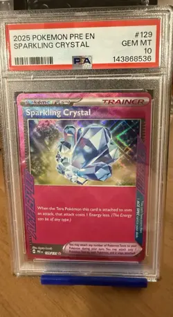 2025 POKEMON PRE EN-PRISMATIC EVOLUTIONSSPARKLING CRYSTAL 129 - PSA 10 - Image 1