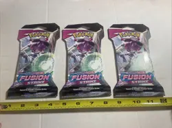 Lot of 3 Pokemon TCG Fusion Strike Sword and Shield Packs Genesect 3 Pack - Image 1