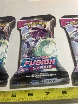 Lot of 3 Pokemon TCG Fusion Strike Sword and Shield Packs Genesect 3 Pack - Image 3