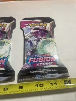 Lot of 3 Pokemon TCG Fusion Strike Sword and Shield Packs Genesect 3 Pack - Image 4