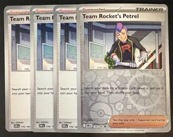 Team Rocket's Petrel 176/182 Playset Trainer x4 1 RH Pokemon TCG Destined Rivals - Image 1
