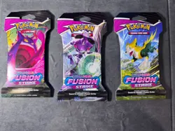 Pokemon TCG Fusion Strike Sealed Sleeved Booster Packs - 3 Individual Packs 820650809163 - Image 1