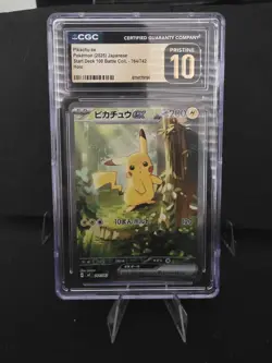 CGC Pristine 10 💎 Pokemon Japanese Exclusive Battle Deck 100 Pikachu EX SAR 764 - Image 2
