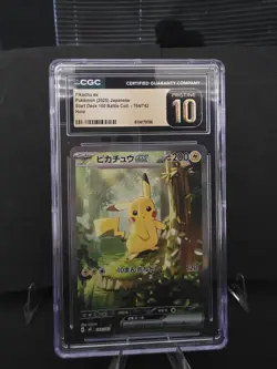 CGC Pristine 10 💎 Pokemon Japanese Exclusive Battle Deck 100 Pikachu EX SAR 764 - Image 3